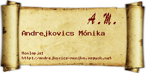 Andrejkovics Mónika névjegykártya